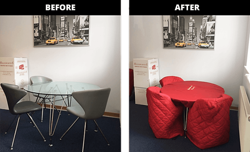 Table Covers - Before and after